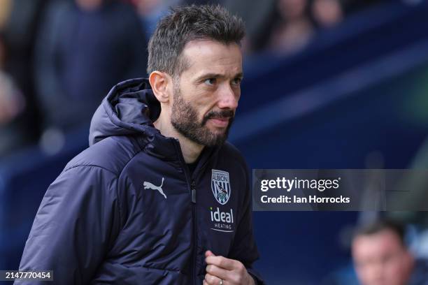 West Bromwich head coach Carlos Corberan during the Sky Bet Championship match between West Bromwich Albion and Sunderland at The Hawthorns on April...