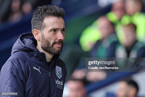 West Bromwich head coach Carlos Corberan during the Sky Bet Championship match between West Bromwich Albion and Sunderland at The Hawthorns on April...