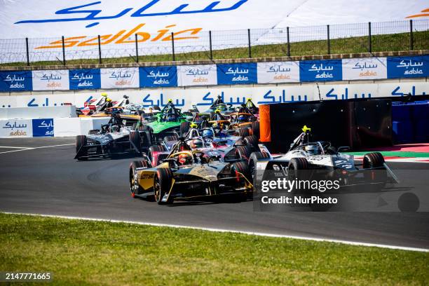 Jean-Éric Vergne of DS Penske, Nick Cassidy of Jaguar TCS Racing during the race of the Misano E-Prix at Misano World Circuit Marco Simoncelli on...