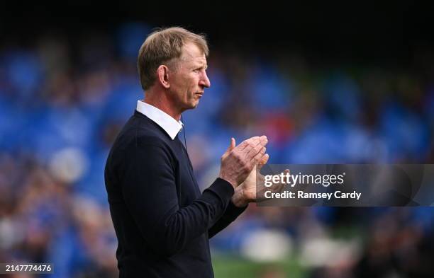Dublin , Ireland - 13 April 2024; Leinster head coach Leo Cullen before the Investec Champions Cup quarter-final match between Leinster and La...