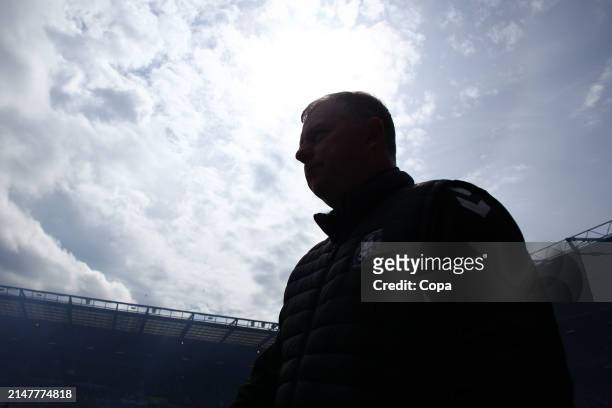 Coventry City manager Mark Robins makes his way to dugout during the Sky Bet Championship match between Birmingham City and Coventry City at St...