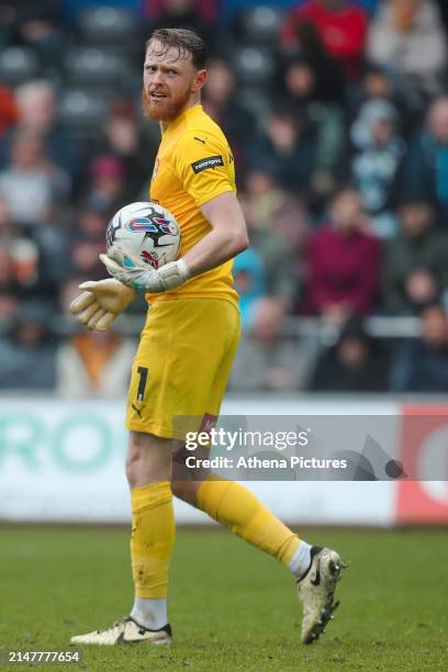 Viktor Johansson of Rotherham United in action during the Sky Bet Championship match between Swansea City and Rotherham United at the Swansea.com...