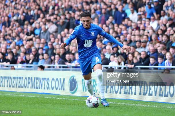 Lee Buchanan of Birmingham City in action during the Sky Bet Championship match between Birmingham City and Coventry City at St Andrews on April 13,...