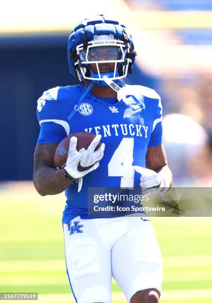 Kentucky running back DeaMonte "Chip" Trayanum in the Kentucky Wildcats' 2024 spring game on April 13 at Kroger Field in Lexington, KY.