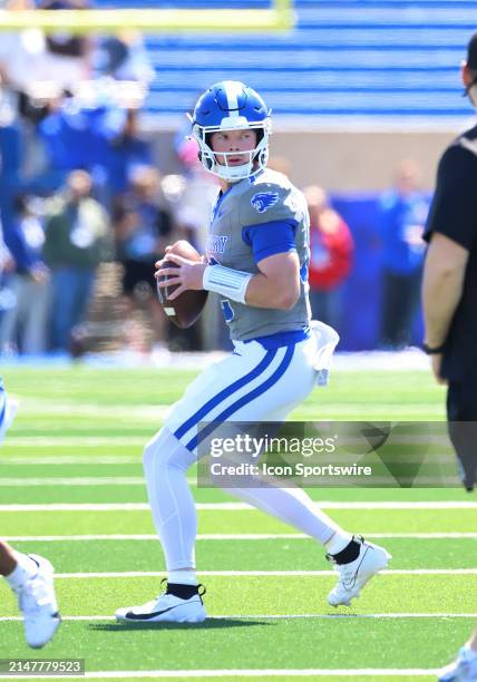 Kentucky quarterback Brock Vandagriff in the Kentucky Wildcats' 2024 spring game on April 13 at Kroger Field in Lexington, KY.