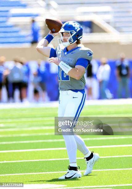 Kentucky quarterback Brock Vandagriff in the Kentucky Wildcats' 2024 spring game on April 13 at Kroger Field in Lexington, KY.