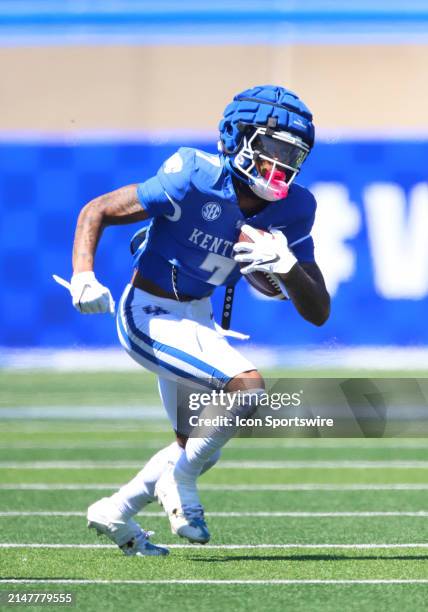 Kentucky wide receiver Barion Brown in the Kentucky Wildcats' 2024 spring game on April 13 at Kroger Field in Lexington, KY.