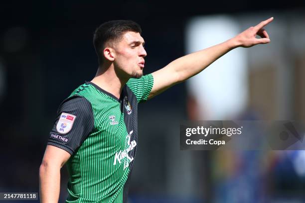 Bobby Thomas of Coventry City delivers instructions during the Sky Bet Championship match between Birmingham City and Coventry City at St Andrews on...