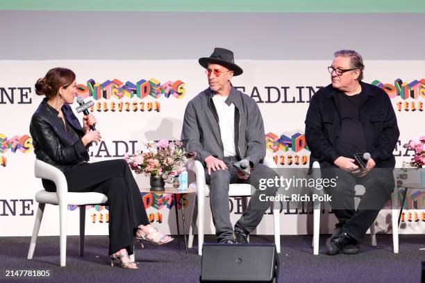 Todd A. Kessler and Lorenzo di Bonaventura speak on a panel for "The New Look" at Deadline Contenders Television 2024 held at the Directors Guild of...