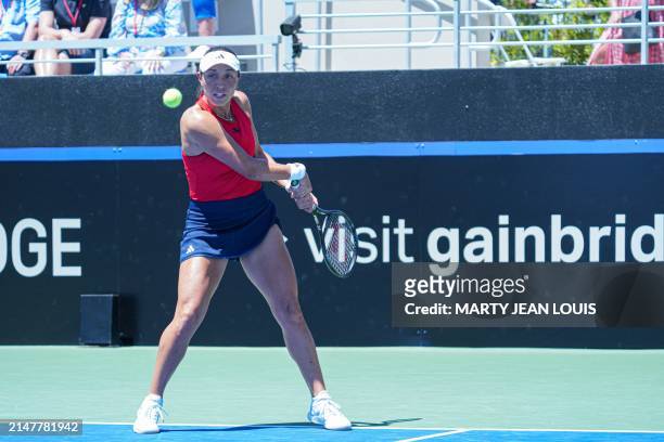 American Jessica Pegula pictured in action during the third match between American Pegula and Belgian Vandewinkel on the second day of the meeting...