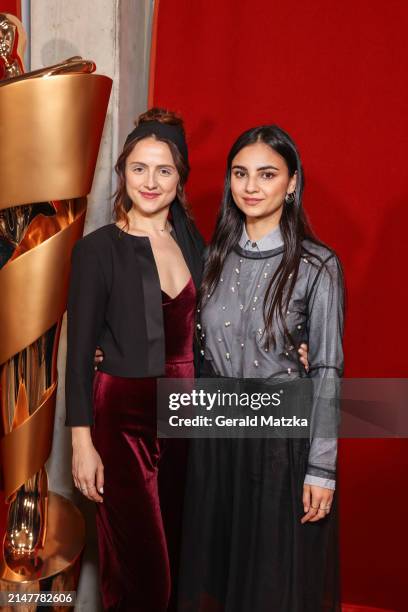 Emina Smajic and Bayan Layla attend the German Film Award Nominee's Dinner 2024 at Bar Brass on April 13, 2024 in Berlin, Germany.