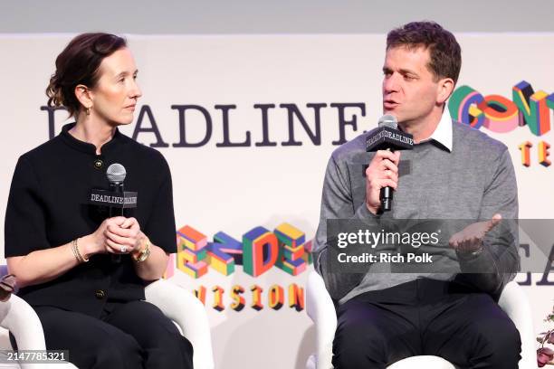 Francesca Delbanco and Nicholas Stoller speak on a panel for "Platonic" at Deadline Contenders Television 2024 held at the Directors Guild of America...