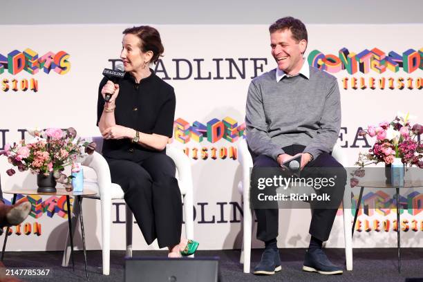 Francesca Delbanco and Nicholas Stoller speak on a panel for "Platonic" at Deadline Contenders Television 2024 held at the Directors Guild of America...