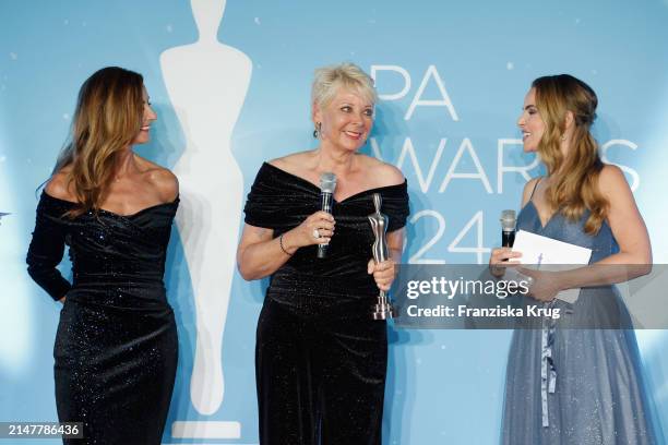 Prof. Dr. Martina Kerscher , Andrea Kästel 8tel General Manager at Sisley) and Annika Lau at the award ceremony 2024 Spa Awards Gala at Das Achental...