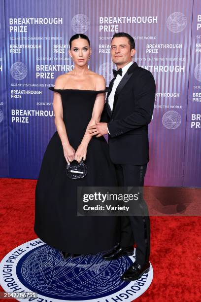 Katy Perry and Orlando Bloom at the tenth Breakthrough Prize ceremony held at the Academy Museum of Motion Pictures on April 13, 2024 in Los Angeles,...