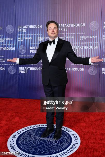 Elon Musk at the tenth Breakthrough Prize ceremony held at the Academy Museum of Motion Pictures on April 13, 2024 in Los Angeles, California.