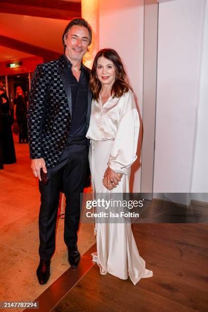 Marco Schreyl and Iris Berben during the after show party of the 2024 Spa Awards at Das Achental on April 13, 2024 in Grassau, Germany.