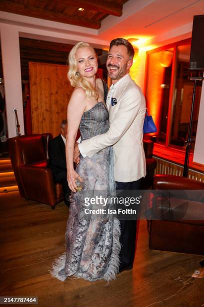 Franziska Knuppe and Jochen Schropp during the aftershow party of the 2024 Spa Awards at Das Achental on April 13, 2024 in Grassau, Germany.