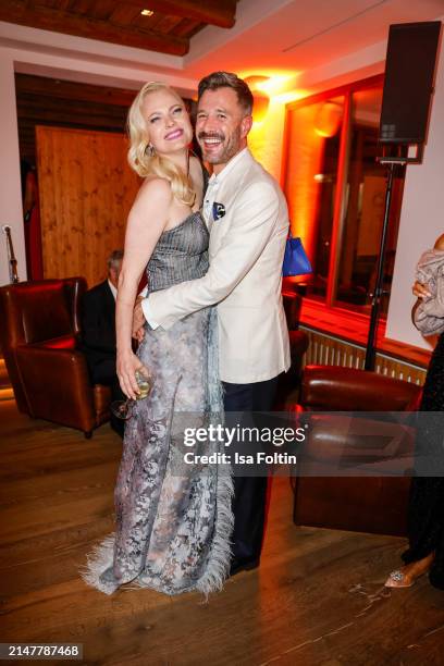 Franziska Knuppe and Jochen Schropp during the aftershow party of the 2024 Spa Awards at Das Achental on April 13, 2024 in Grassau, Germany.