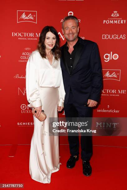 Iris Berben and Sascha Schmitz attends the 2024 Spa Awards Gala Dinner at Das Achental on April 13, 2024 in Grassau, Germany.