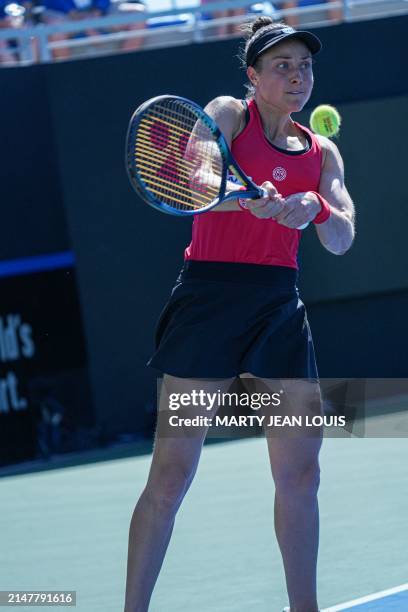 Belgian Marie Benoit pictured in action during the fourth match between, a doubles match between American pair Dolehind and Townsend and Belgian pair...