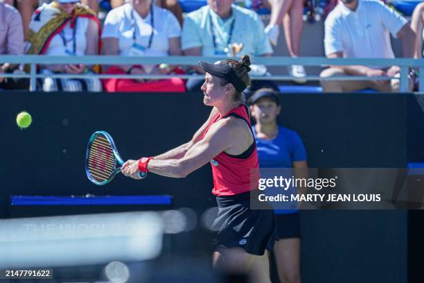 Belgian Marie Benoit pictured in action during the fourth match between, a doubles match between American pair Dolehind and Townsend and Belgian pair...