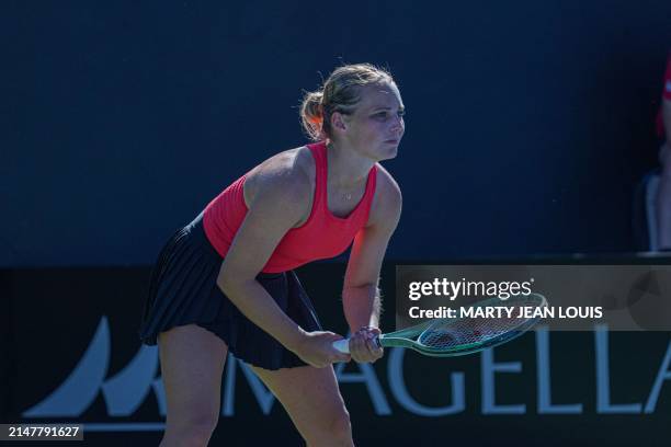 Belgian Kimberley Zimmermann pictured in action during the fourth match between, a doubles match between American pair Dolehind and Townsend and...