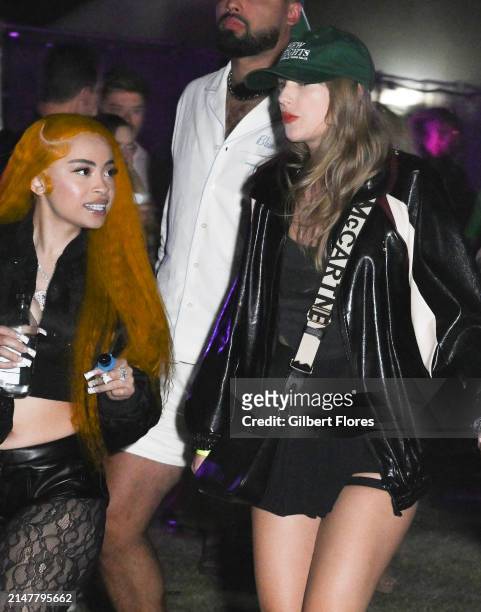 Ice Spice and Taylor Swift at Neon Carnival held during the Coachella Music and Arts Festival on April 13, 2024 in Thermal, California.