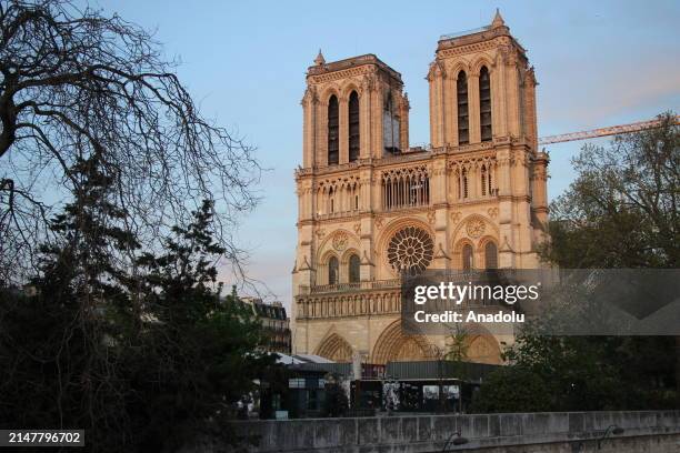 View of the Notre Dame Cathedral, one of the historical symbols of the city, which was damaged in a fire on April 15, 2019 and restoration work is...