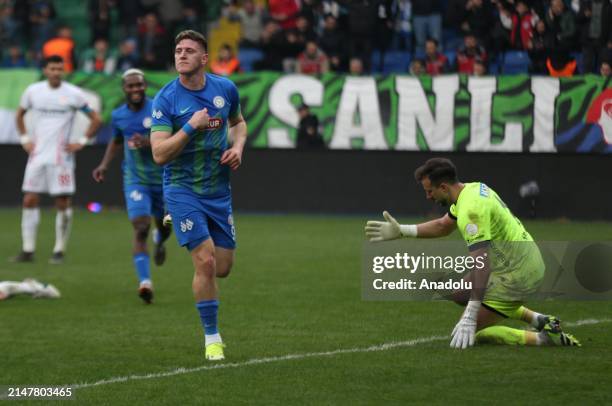 Gaich of Caykur Rizespor celebrates after scoring a goal during the Turkish Super Lig week 32 football match between Caykur Rizespor and Bitexen...