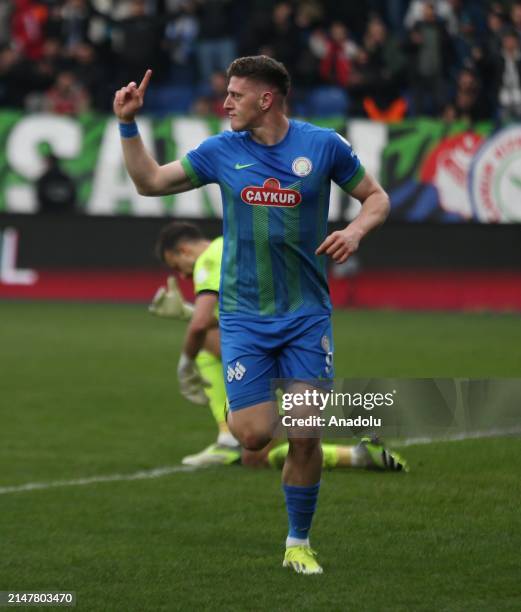 Gaich of Caykur Rizespor celebrates after scoring a goal during the Turkish Super Lig week 32 football match between Caykur Rizespor and Bitexen...