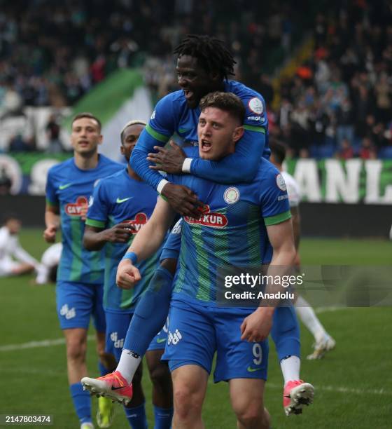 Gaich of Caykur Rizespor celebrates after scoring a goal during the Turkish Super Lig week 32 football match between Caykur Rizespor and Bitexen...