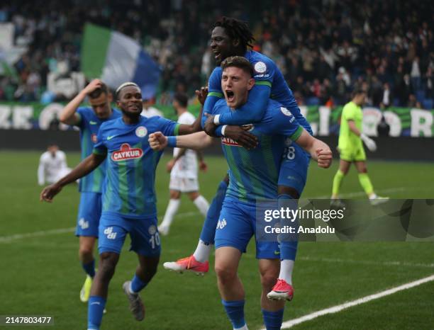 Gaich of Caykur Rizespor celebrates after scoring a goal during the Turkish Super Lig week 32 football match between Caykur Rizespor and Bitexen...