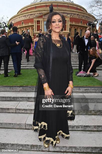 Meera Syal attends The Olivier Awards 2024 at Royal Albert Hall on April 14, 2024 in London, England.