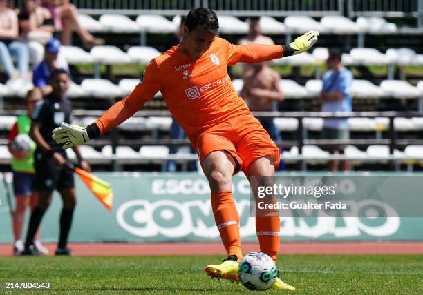 Diego Callai of CD Feirense in action during the Liga Portugal 2 match between CD Mafra and CD Feirense at Estadio do Parque Desportivo Municipal de...