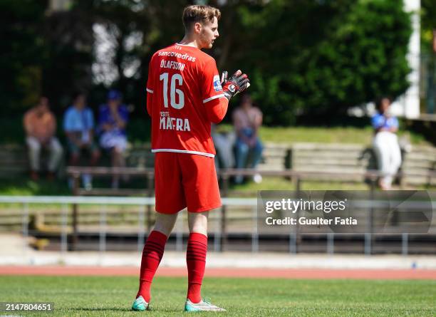 Elias Olafsson of CD Mafra during the Liga Portugal 2 match between CD Mafra and CD Feirense at Estadio do Parque Desportivo Municipal de Mafra on...