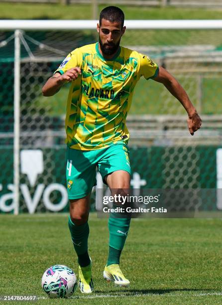 Joao Goulart of CD Mafra in action during the Liga Portugal 2 match between CD Mafra and CD Feirense at Estadio do Parque Desportivo Municipal de...