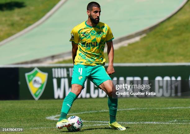 Joao Goulart of CD Mafra in action during the Liga Portugal 2 match between CD Mafra and CD Feirense at Estadio do Parque Desportivo Municipal de...