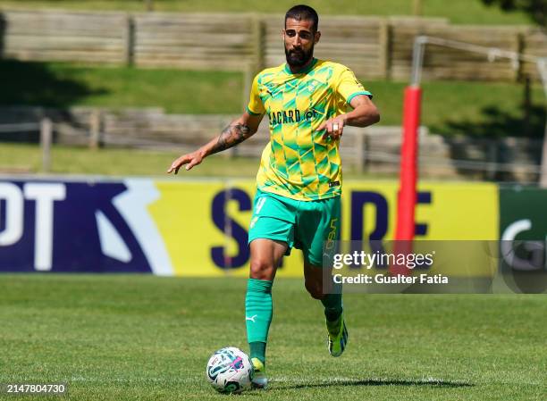 Joao Goulart of CD Mafra in action during the Liga Portugal 2 match between CD Mafra and CD Feirense at Estadio do Parque Desportivo Municipal de...