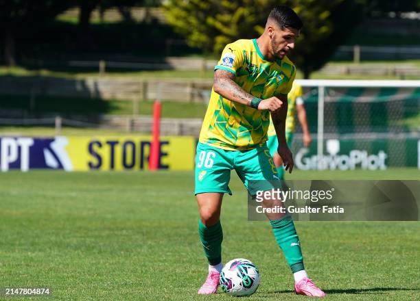Miguel Fale of CD Mafra in action during the Liga Portugal 2 match between CD Mafra and CD Feirense at Estadio do Parque Desportivo Municipal de...
