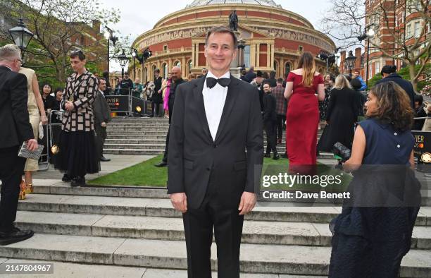 Chancellor of the Exchequer Jeremy Hunt attends The Olivier Awards 2024 at Royal Albert Hall on April 14, 2024 in London, England.