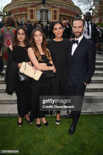 Eva Fiennes, Isabel Fiennes, Maria Dolores Dieguez and Joseph Fiennes attend The Olivier Awards 2024 at Royal Albert Hall on April 14, 2024 in...