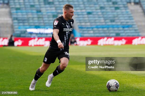 Ben Whitfield is playing for Barrow in the Sky Bet League 2 match against Gillingham at the MEMS Priestfield Stadium in Gillingham, on April 13, 2024.