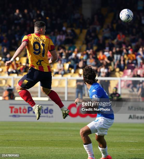 Roberto Piccoli of US Lecce is playing during the Serie A TIM match between US Lecce and Empoli FC in Lecce, Italy, on April 13, 2024.