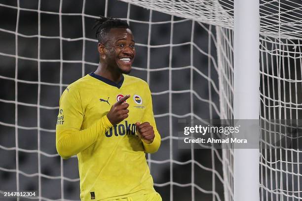 April 14: Michy Batshuayi of Fenerbahce reacts during the Turkish Super League match between Fatih Karagumruk and Fenerbahce at Ataturk Olympic...
