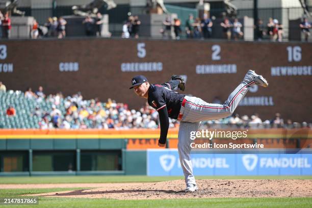 Minnesota Twins relief pitcher Caleb Thielbar pitches during the eighth inning of a regular season Major League Baseball game between the Minnesota...