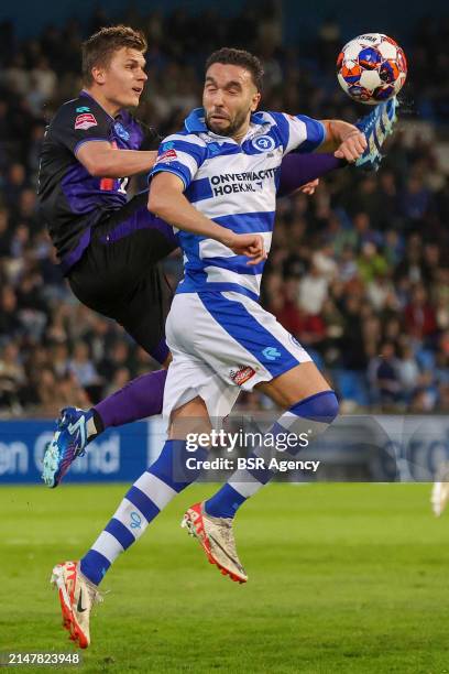 Alex Plat of Telstar, Mimoun Mahi of De Graafschap during the Dutch Keukenkampioendivisie match between De Graafschap and Telstar at Stadion de...