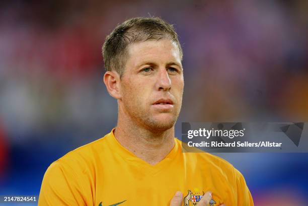 June 22: Scott Chipperfield of Australia in action portrait before the FIFA World Cup Finals 2006 Group F match between Croatia and Australia at...