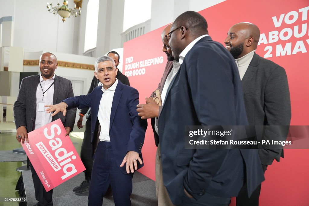 Mayar Modon Mayor of London Sadiq Khan with Labour London councillors during a ...