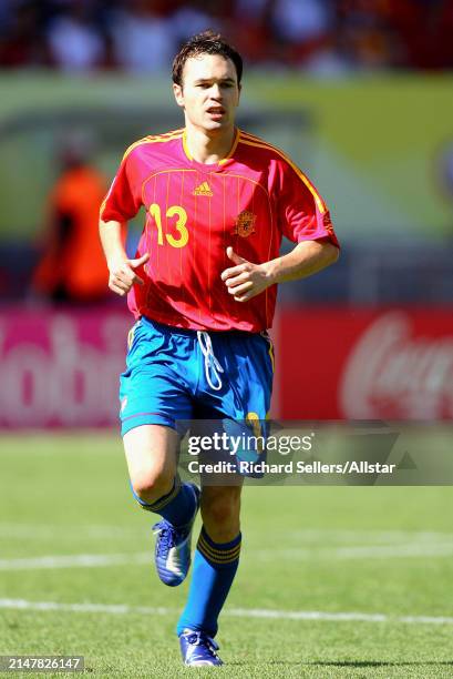 June 23: Andres Iniesta of Spain running during the FIFA World Cup Finals 2006 Group H match between Saudi Arabia and Spain at Fritz-walter Stadium...